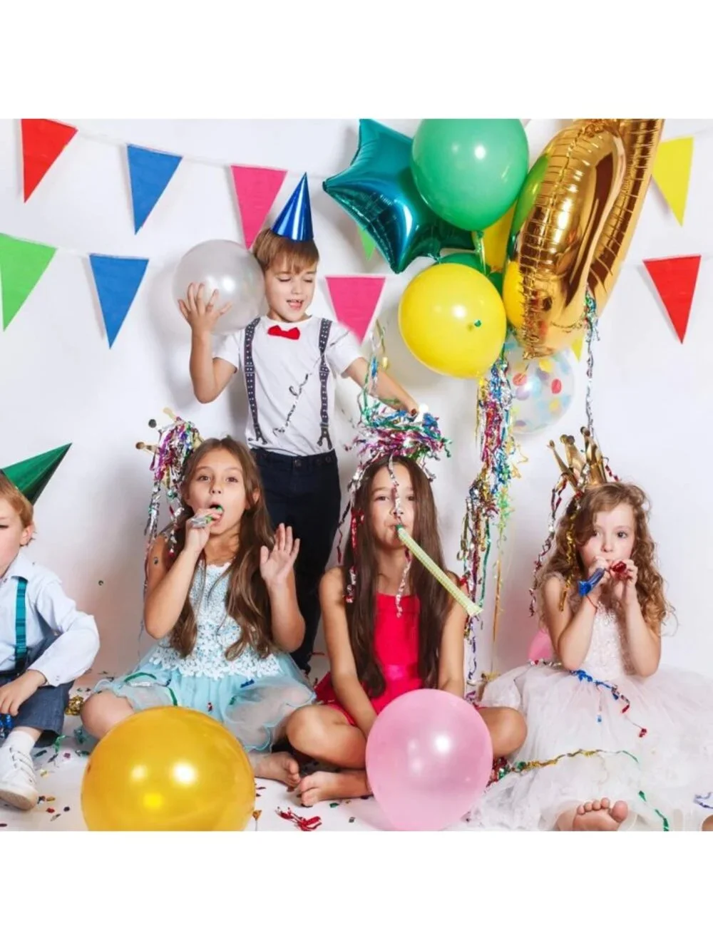 720pcs Pennant Banner Flags & 120pcs Balloon Garland Kit for Carnival Party